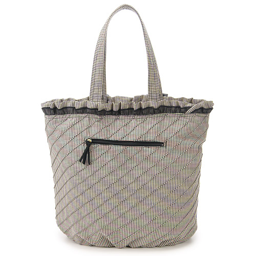 斜めピンタック 底マチ トートバッグ - 画像2