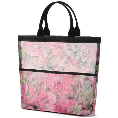 花柄メッシュ手提げバッグ 大 - 画像3