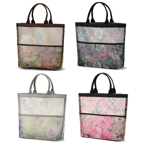 花柄メッシュ手提げバッグ 大