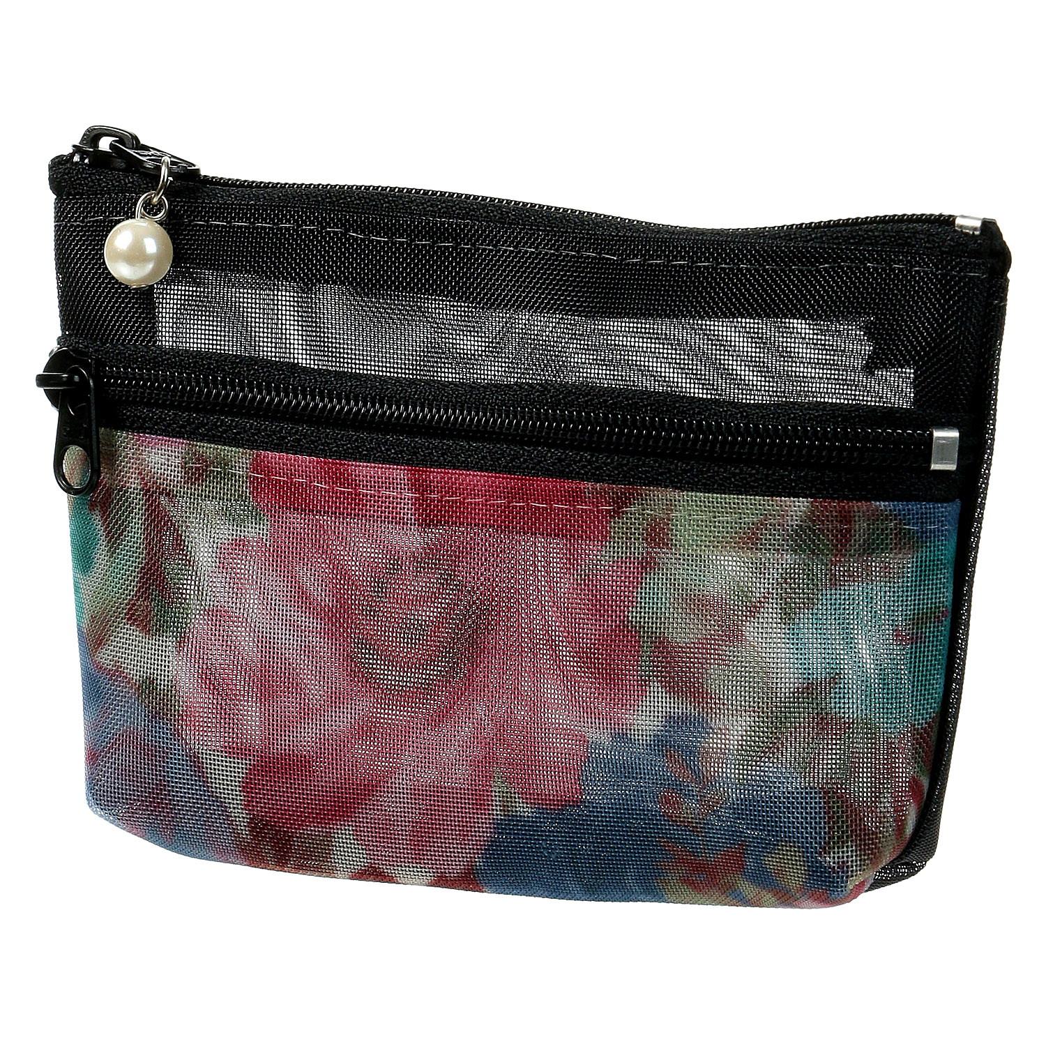 柄メッシュ 2段ファスナーポーチ 小 - 画像6