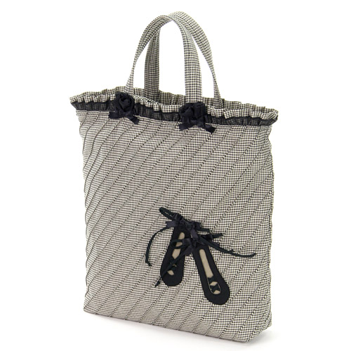 斜めピンタック トゥシューズパッチワーク 手提げバッグ