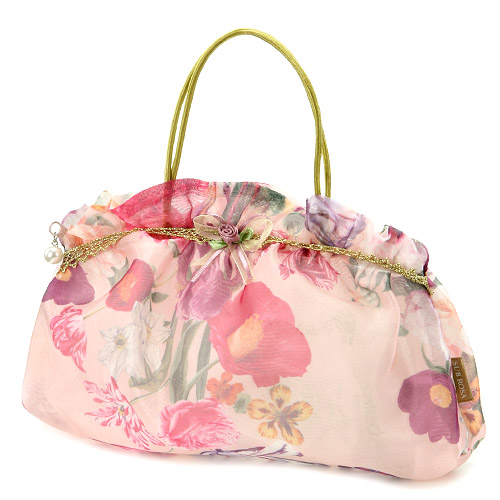 オーガンジー フリル 手付きポーチ 大 - 画像3