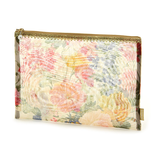 ゴールドテープ メッシュ平ポーチ 大 - 画像4