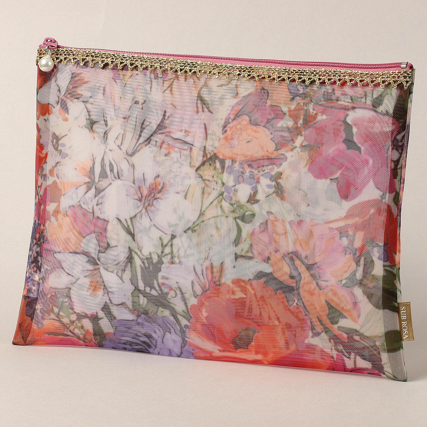 ゴールドテープ メッシュ平ポーチ 大 - 画像9