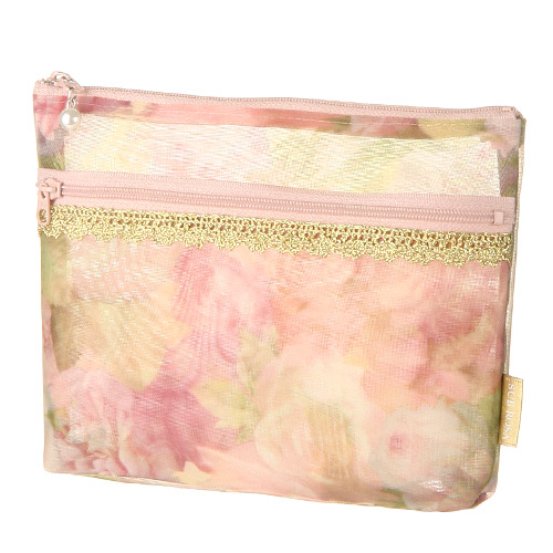 ゴールドテープ メッシュ 前ファスナーポケット付ポーチ