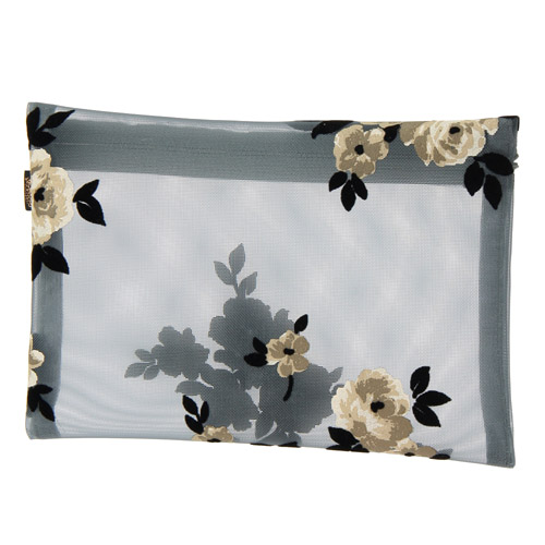 【6月2日より価格改定】 チュール フロッキー花柄 フラットポーチ - 画像2