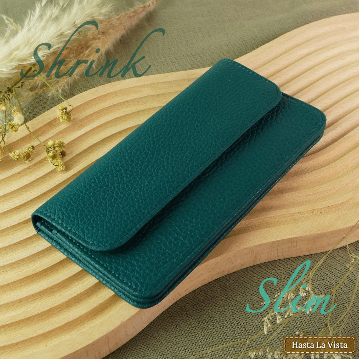 【イタリアンレザー】 日本製 スリムかぶせ長財布 - 画像11