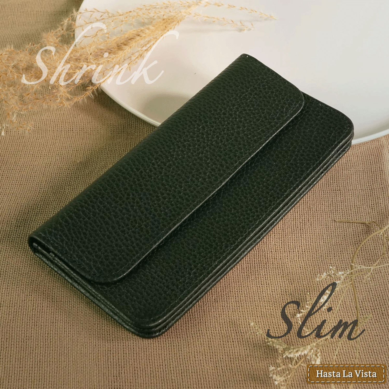 【イタリアンレザー】 日本製 スリムかぶせ長財布 - 画像7