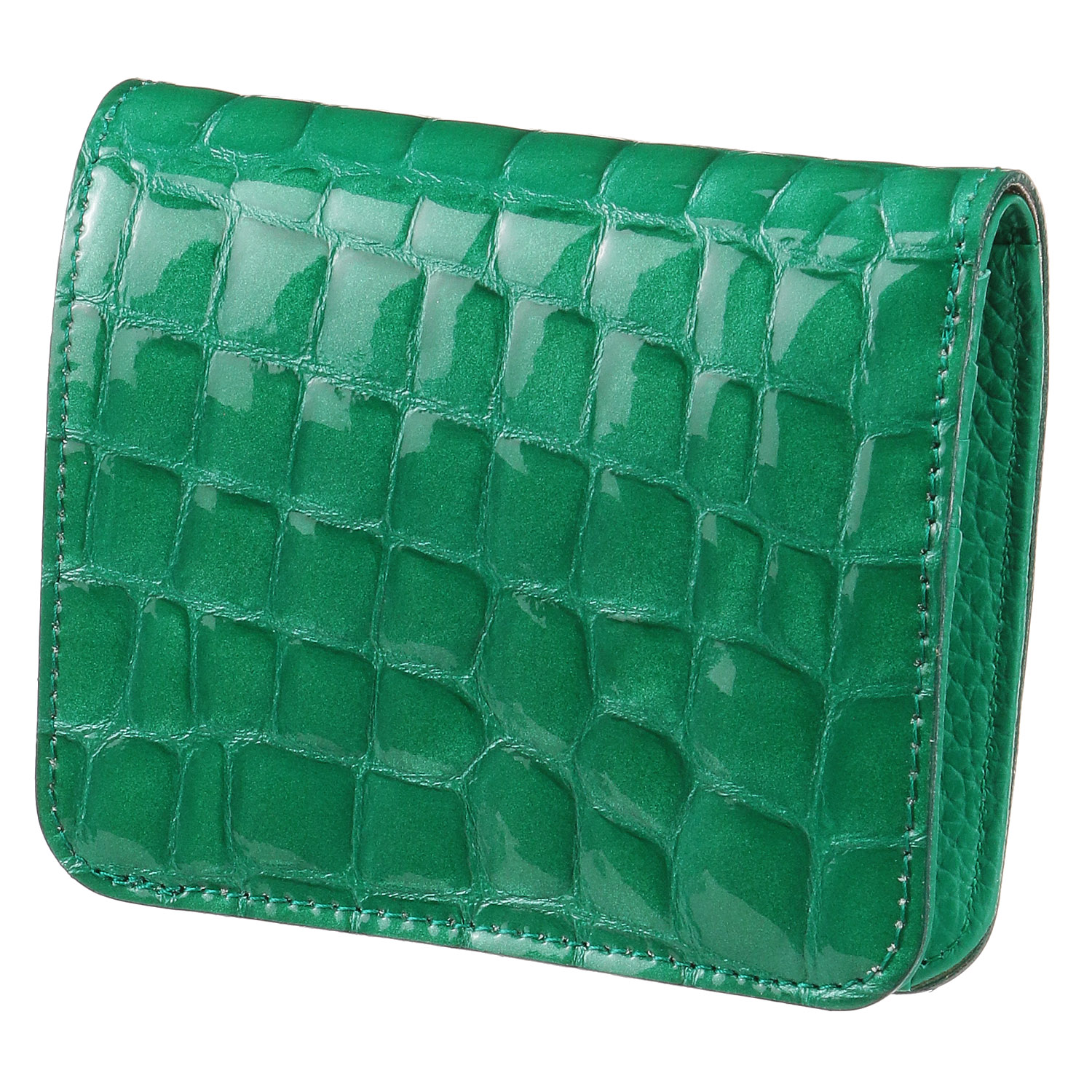 【日本製】エナメルクロコ 2つ折り財布 - 画像6