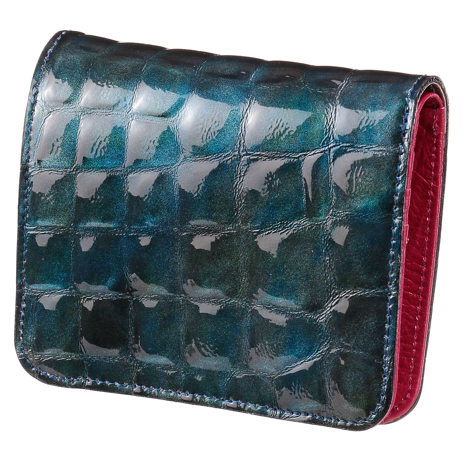 【日本製】エナメルクロコ 2つ折り財布 - 画像10