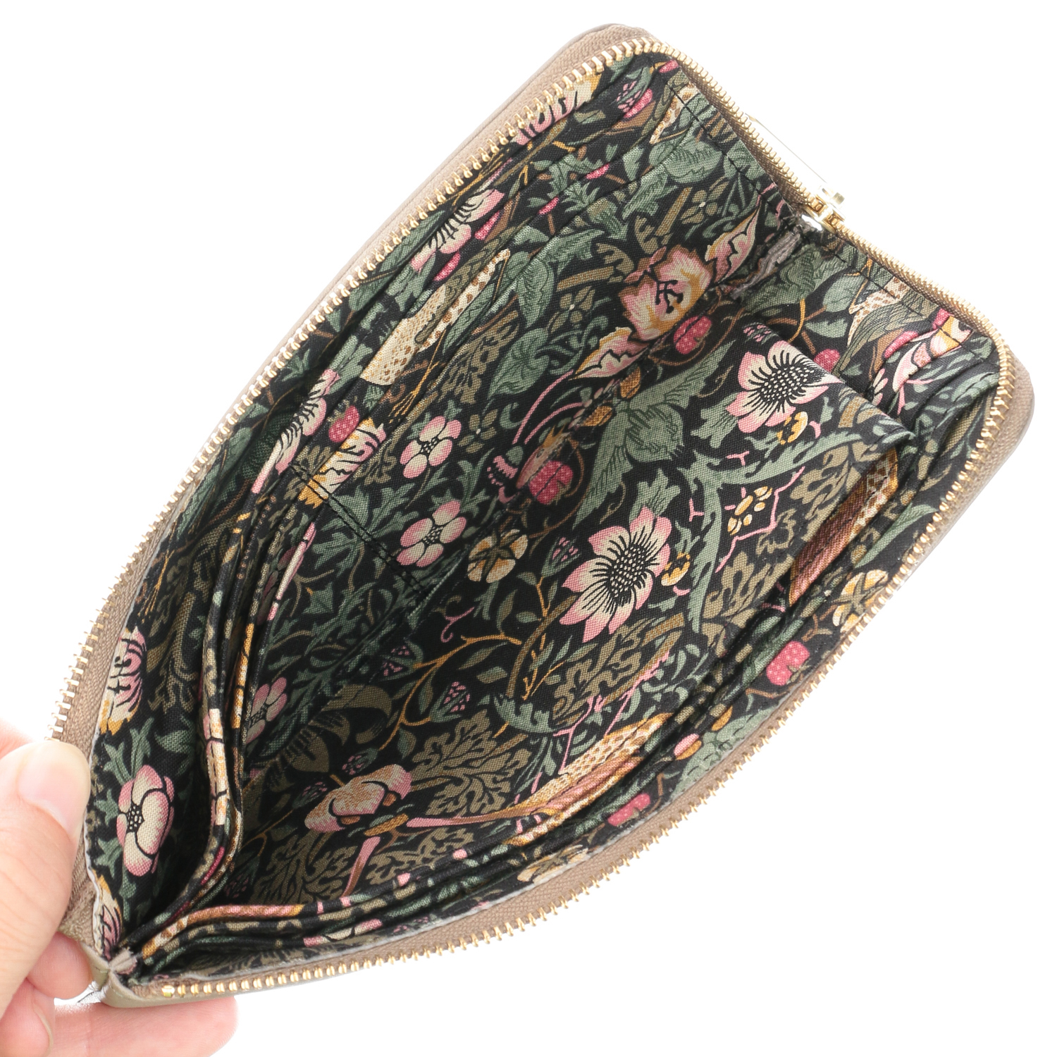 ディア調 モリス型押し L字ファスナー長財布 - 画像7