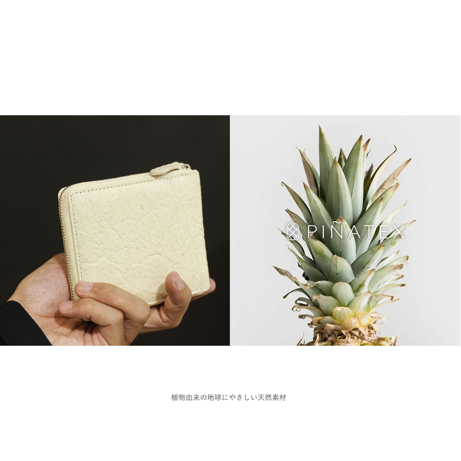 【パイナップルから作られた二つ折り財布】  ピニャーレ ハーフウォレット