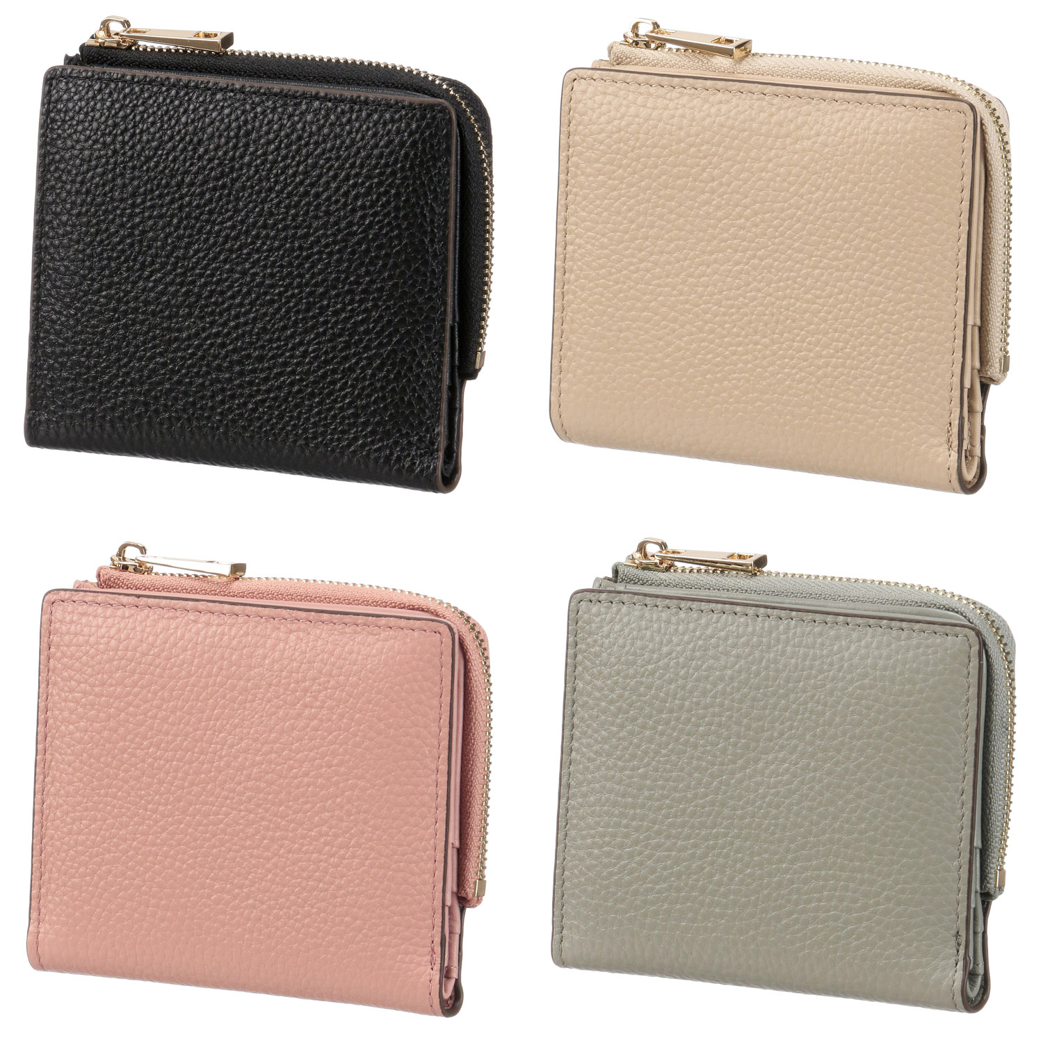 【Moda by bouquet】 レザーシュリンク L字ファアスナーコンパクト財布