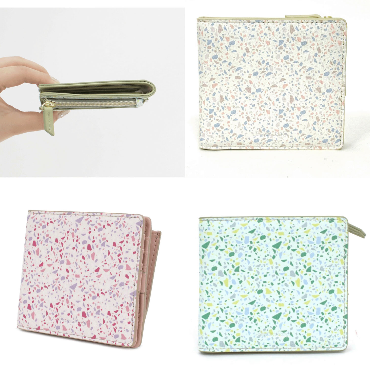 legato largo テラゾー柄折り財布