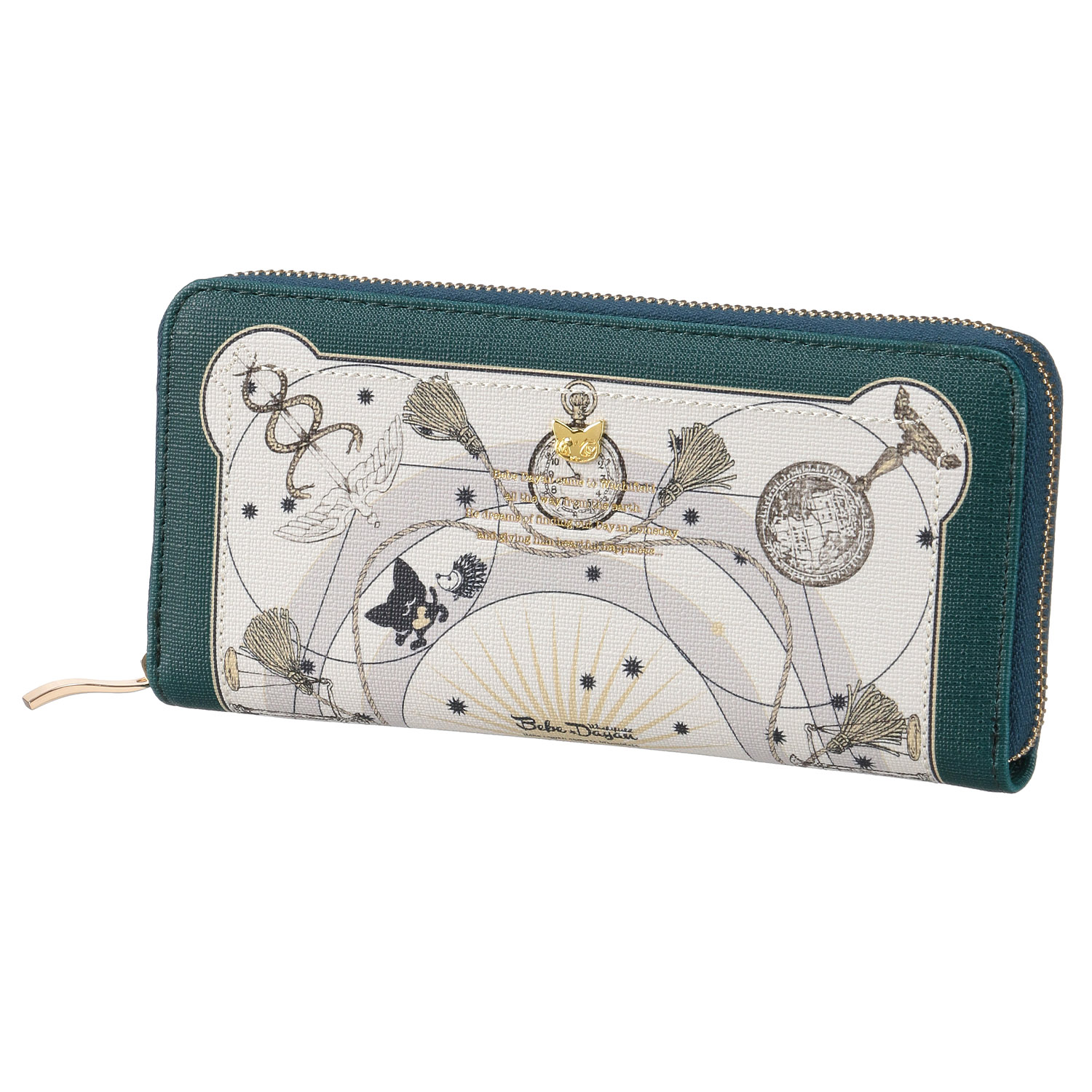 【ベベダヤン】 スカーフ柄ラウンドファスナー長財布