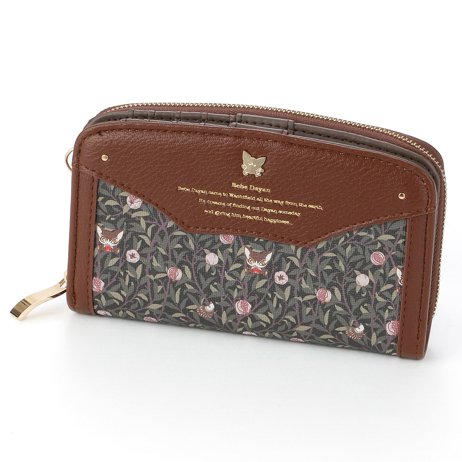 【ベベダヤン】 ウォールパーパー ラウンドファスナー折財布