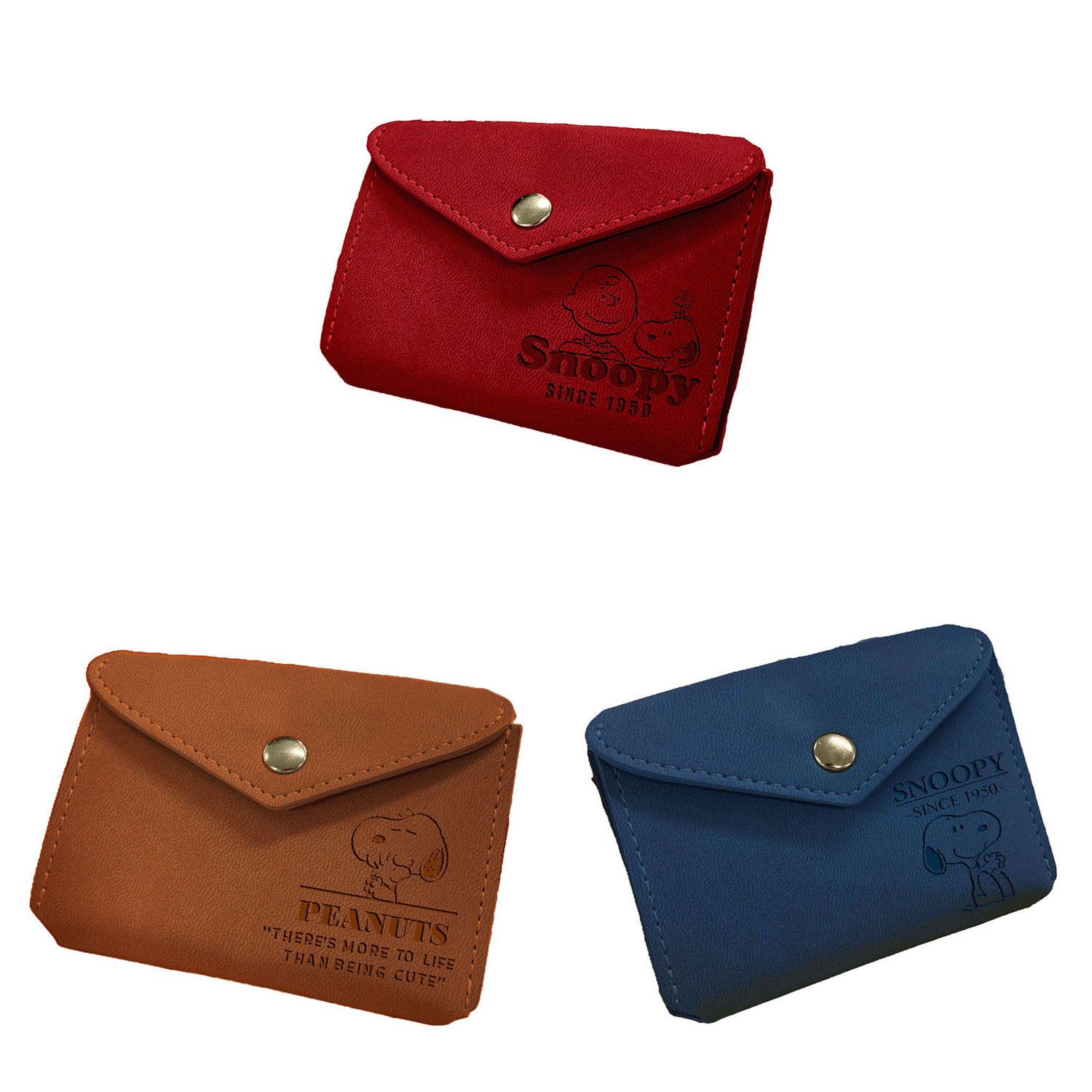 スヌーピー型押しミニ財布（3色セット）