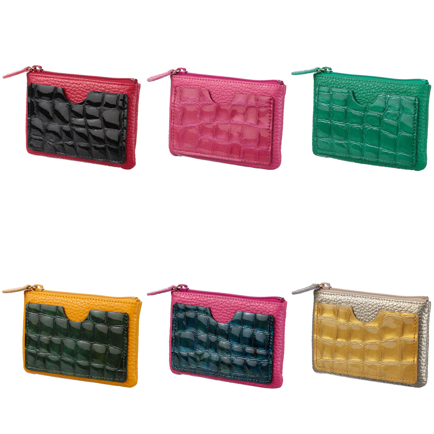 【日本製】 エナメルクロコ小銭入れ