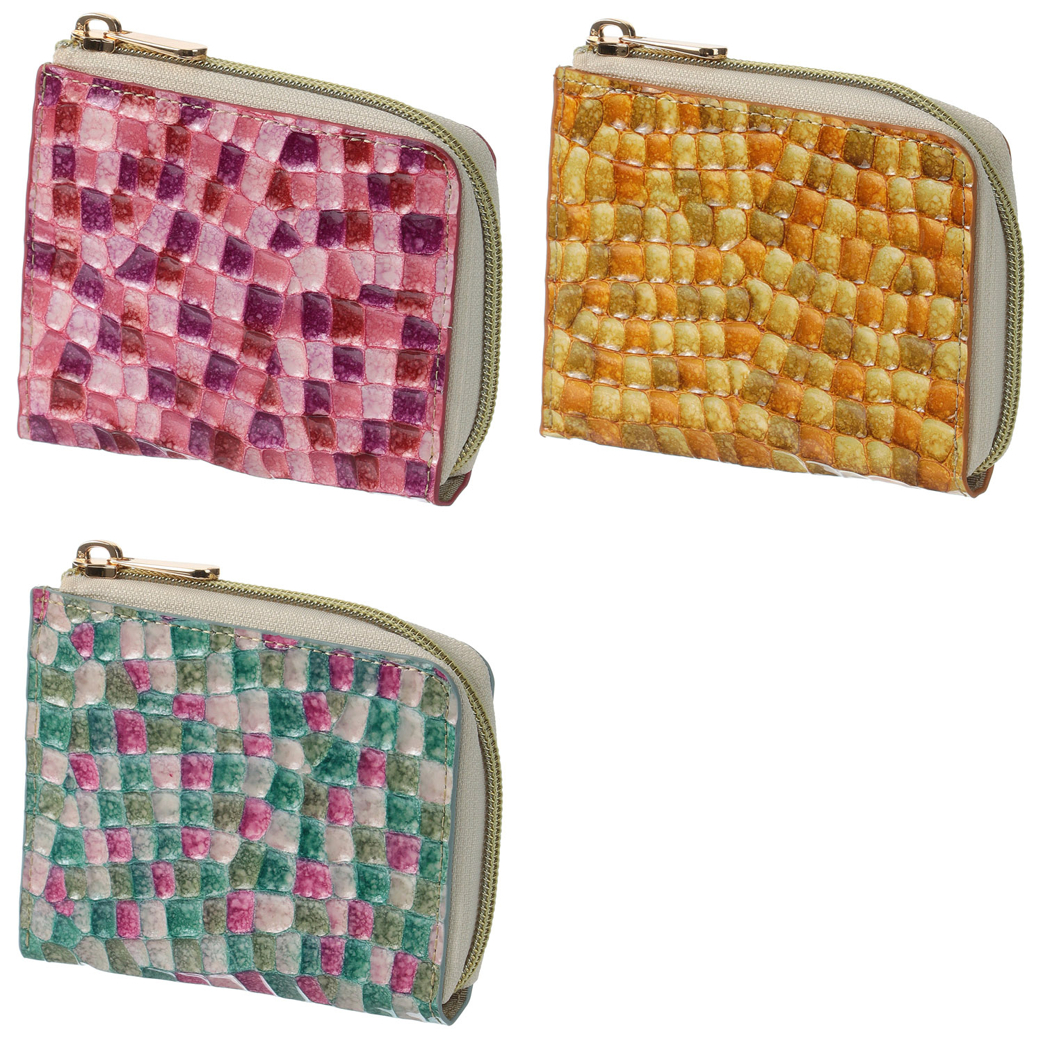 イタリアンレザーL字ファスナーミニ財布 - 画像1