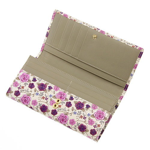 【取り寄せ商品】 浅草文庫革 バラ柄かぶせ束入 - 画像3