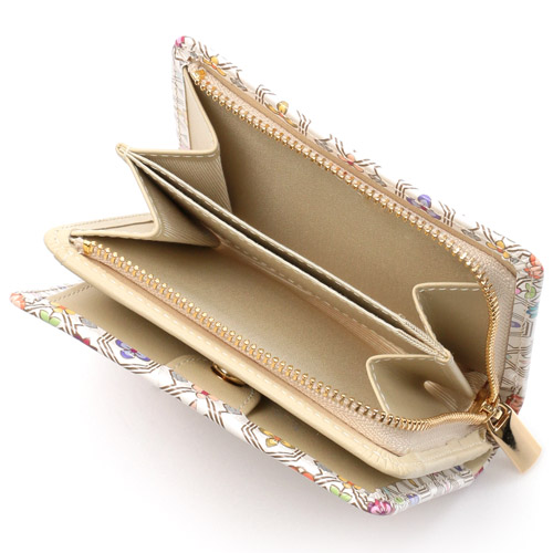 【取り寄せ商品】  浅草文庫 花菱柄 L字ファスナー折財布 - 画像3