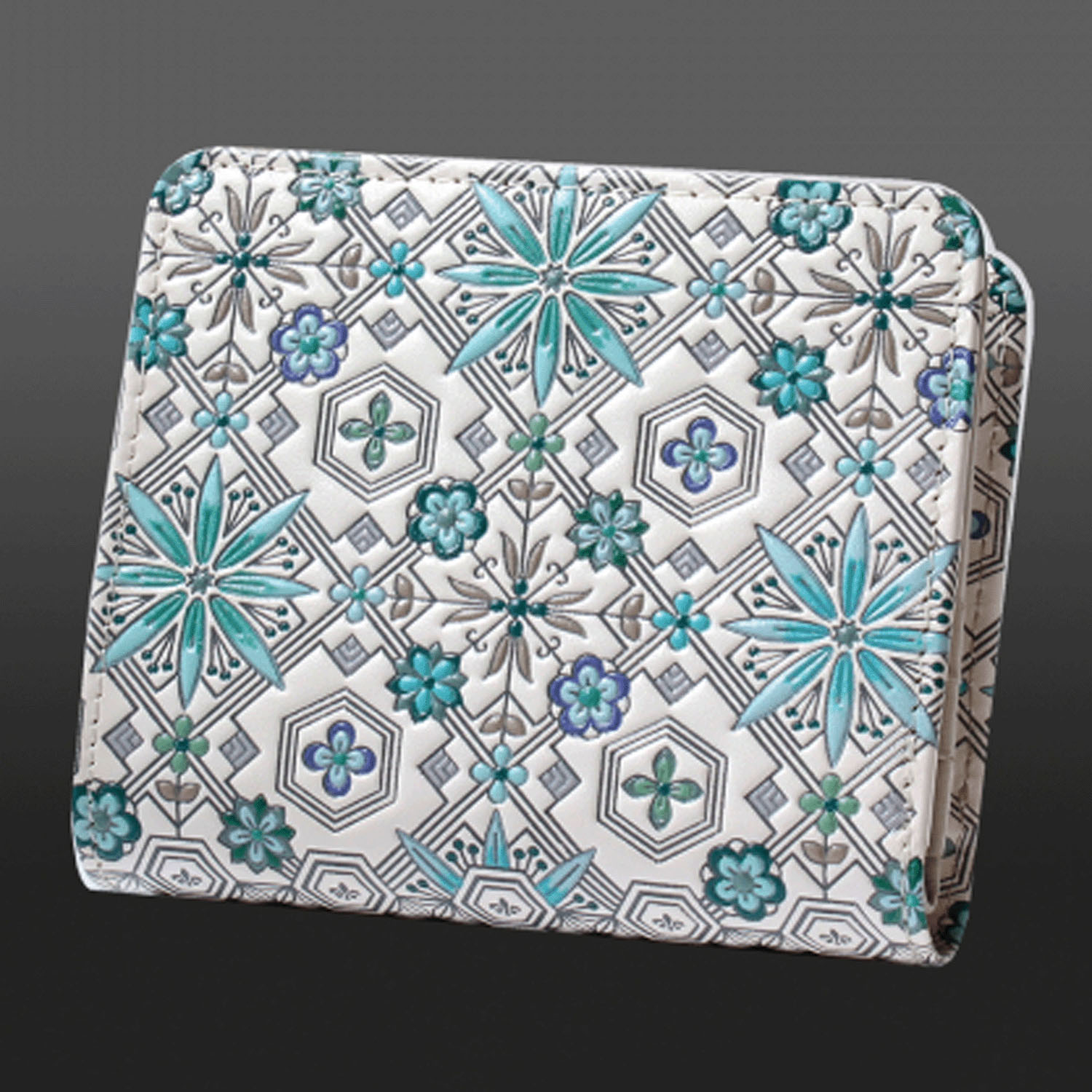 【取り寄せ商品】  浅草文庫 花菱柄 L字ファスナー折財布 - 画像5