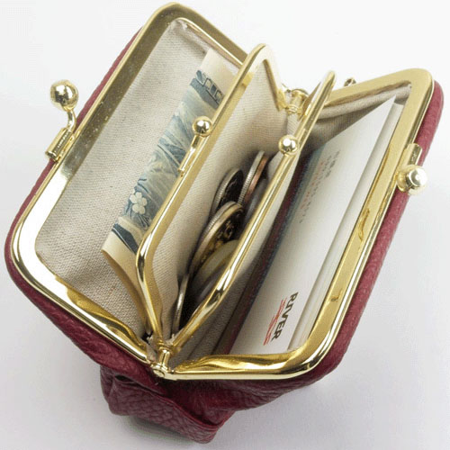 【イタリアンレザー】 日本製 がま口 コンパクト財布 - 画像5