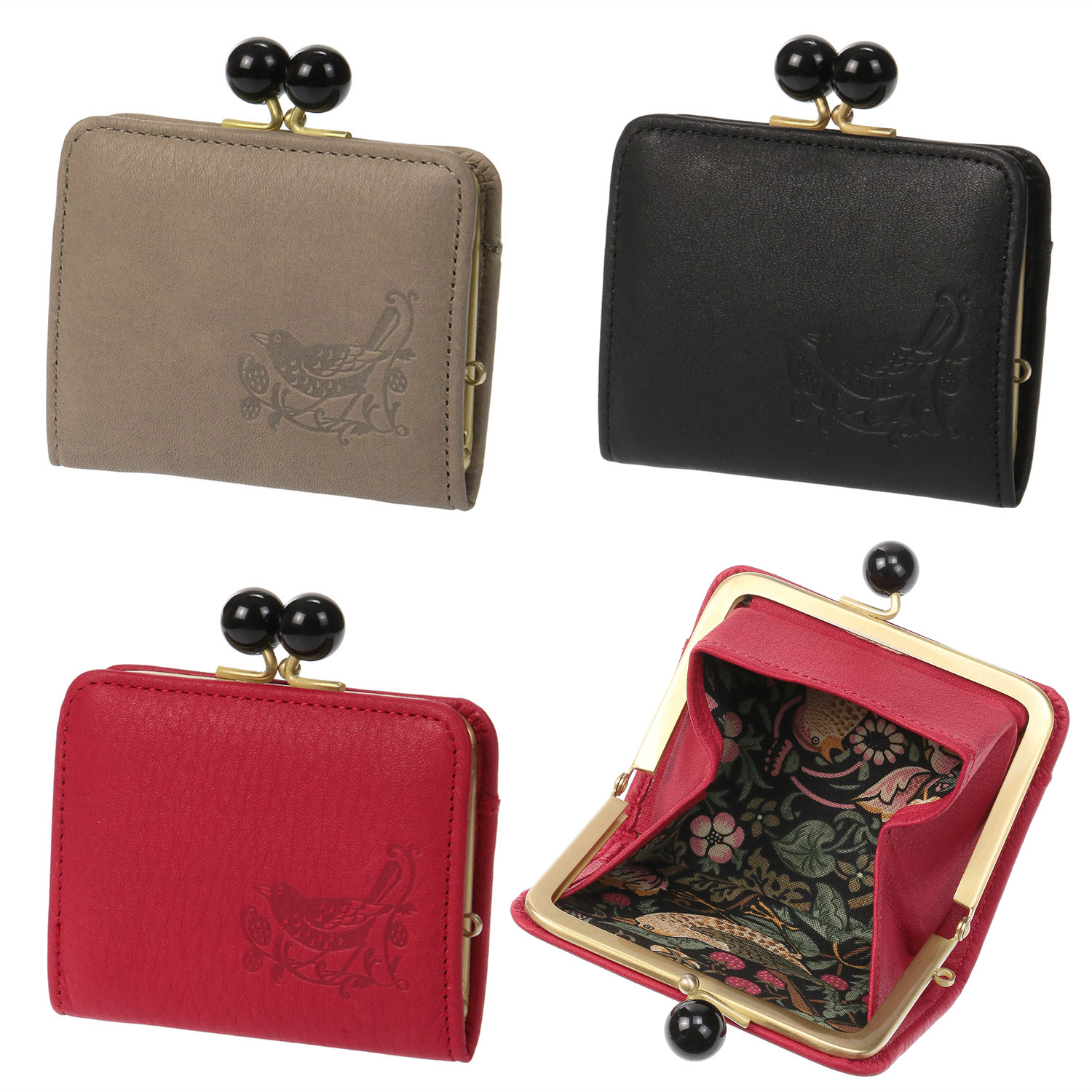 ディア調 モリス型押し がま口小銭入れ