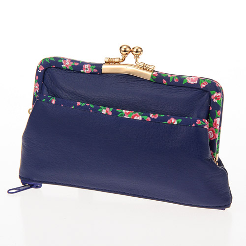 【日本製】 小花柄 底ファスナー ガマ口 - 画像9