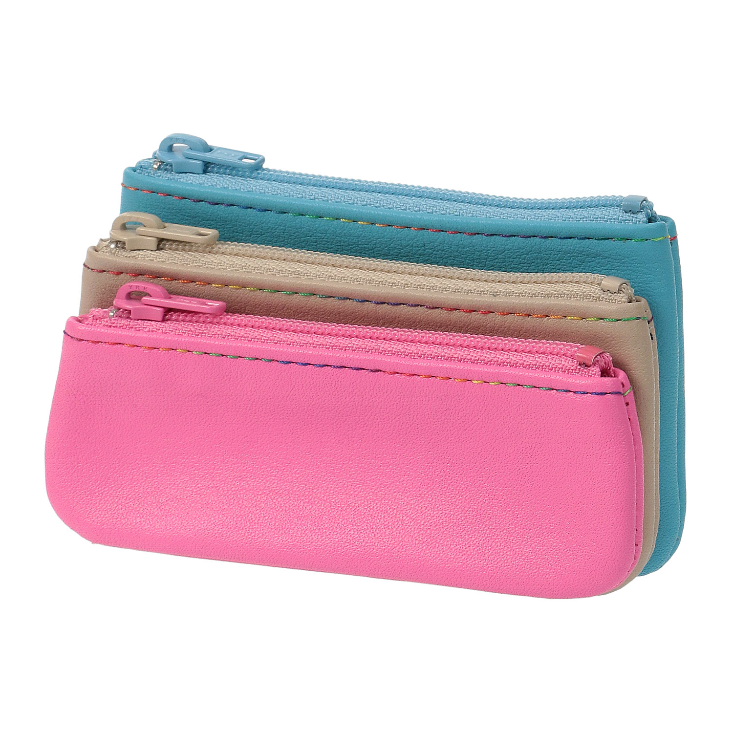 牛革マルチバイカラー 3点小銭入れ - 画像4