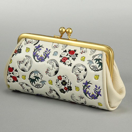 【取り寄せ商品】  浅草文庫 猫柄 親子がま口