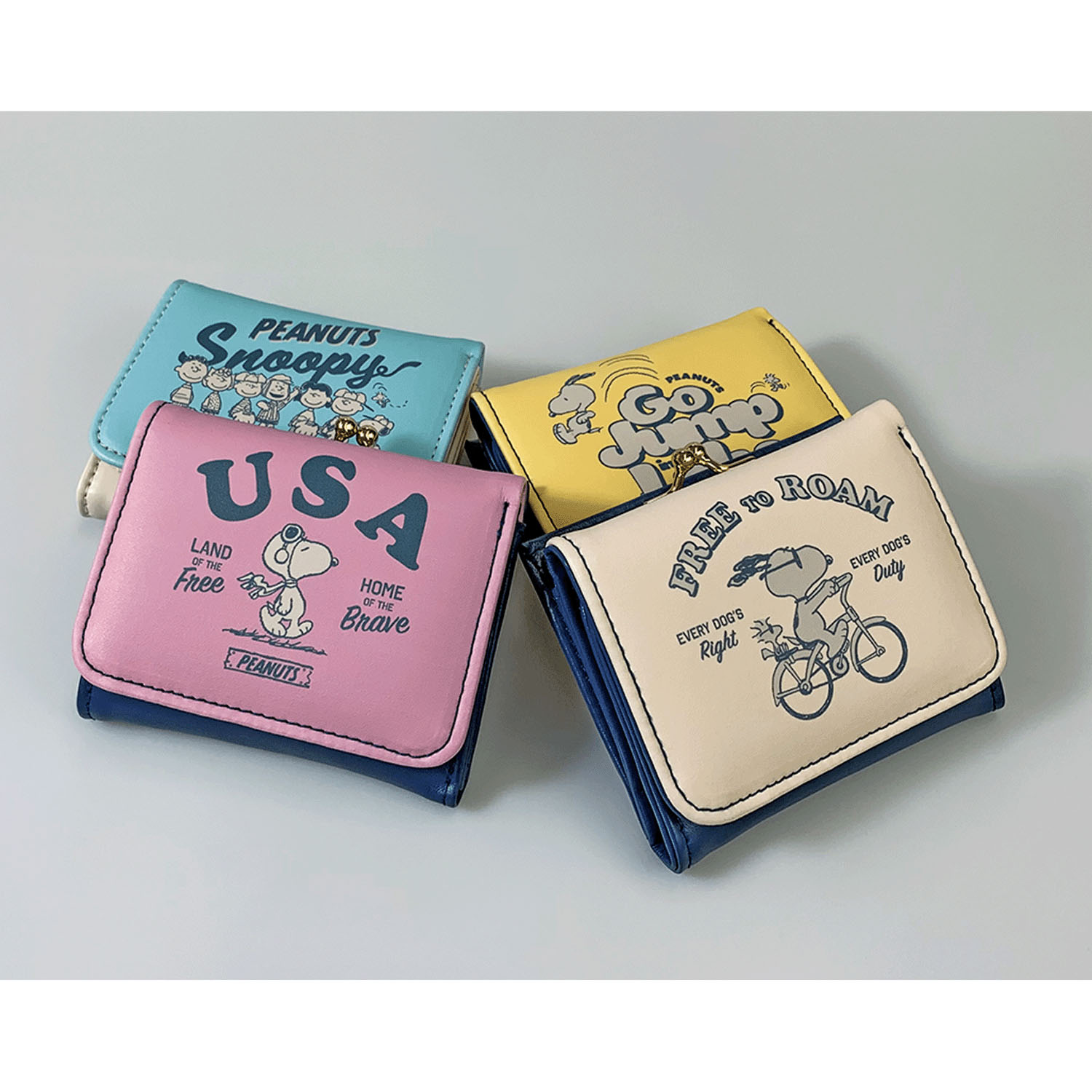 【スヌーピー】 小銭入れ付きミニ財布 （4柄各1）