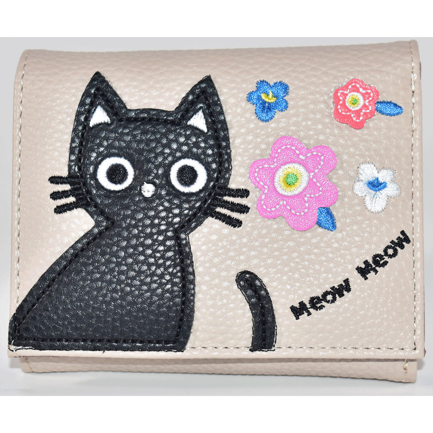 猫パッチワーク 2ツ折り財布 - 画像3