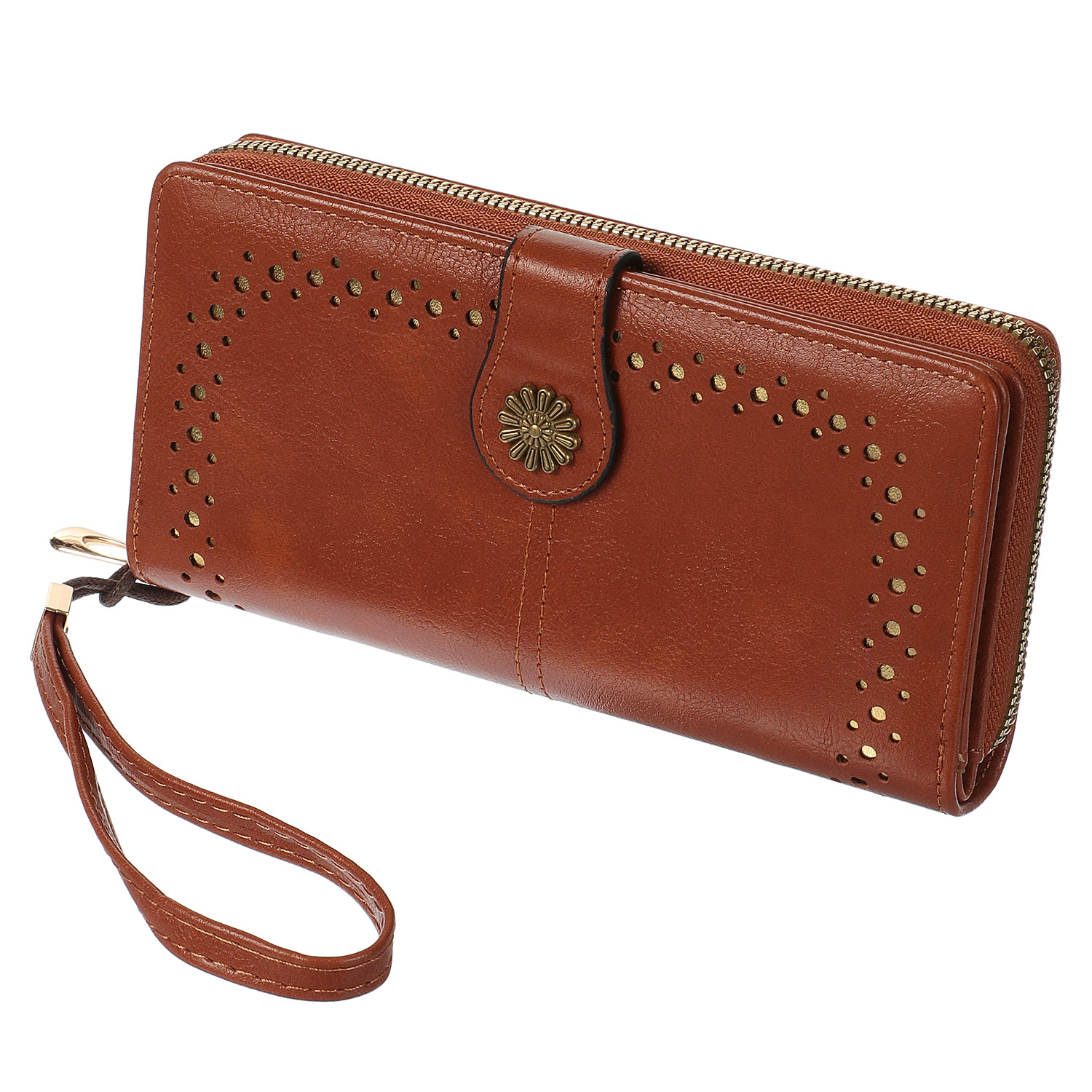 ホックベルト付ラウンドファスナー長財布