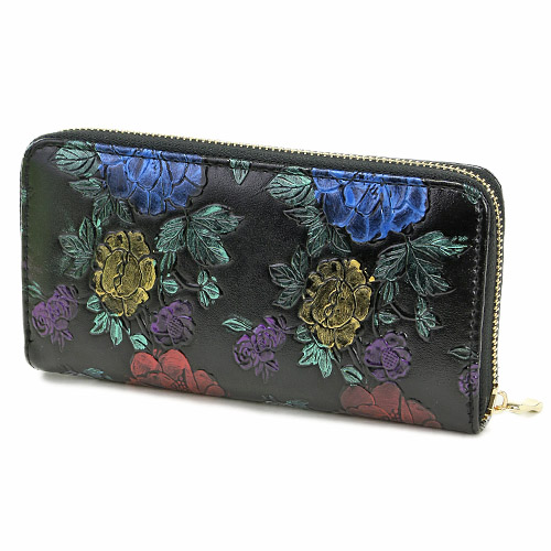 花柄ラウンドファスナー長財布 - 画像3