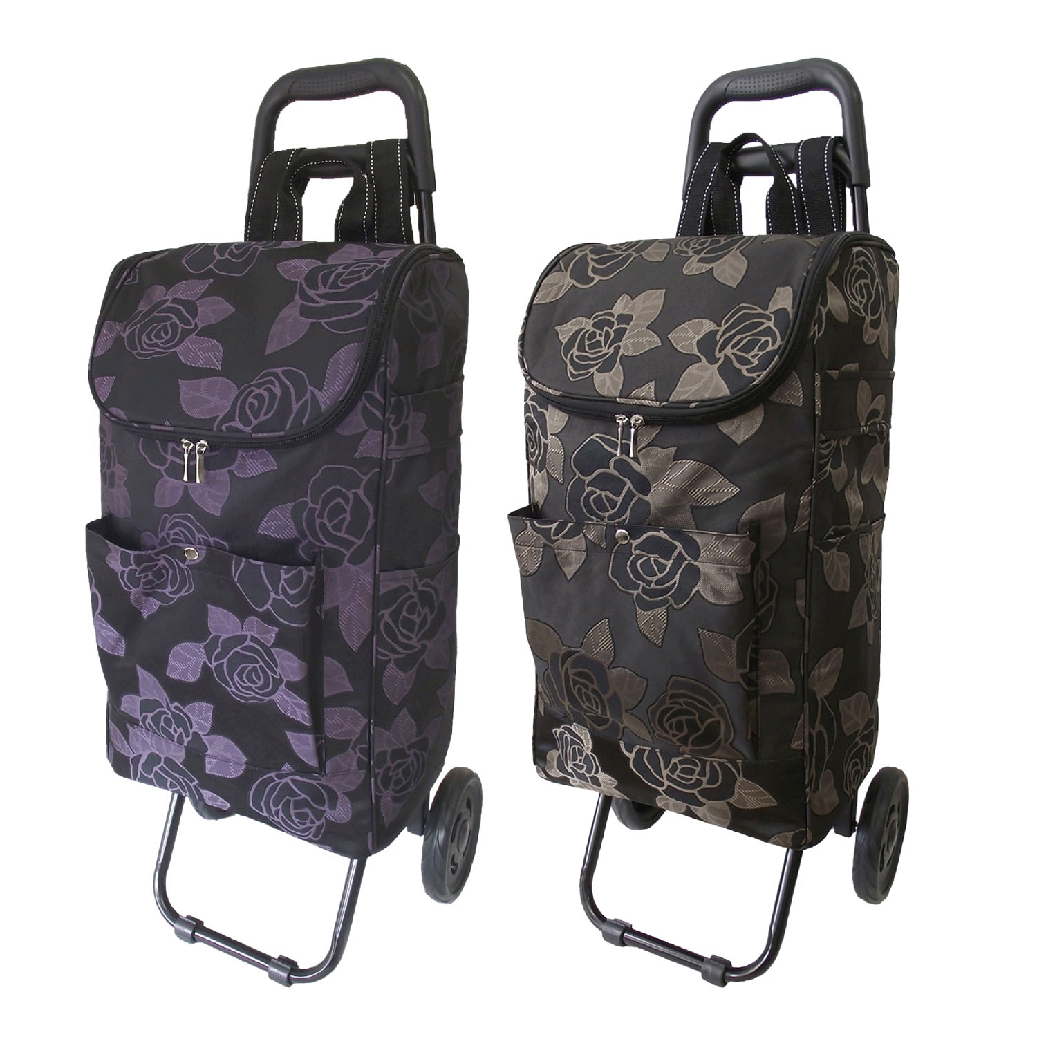 折り畳み式 花柄キャリーカート