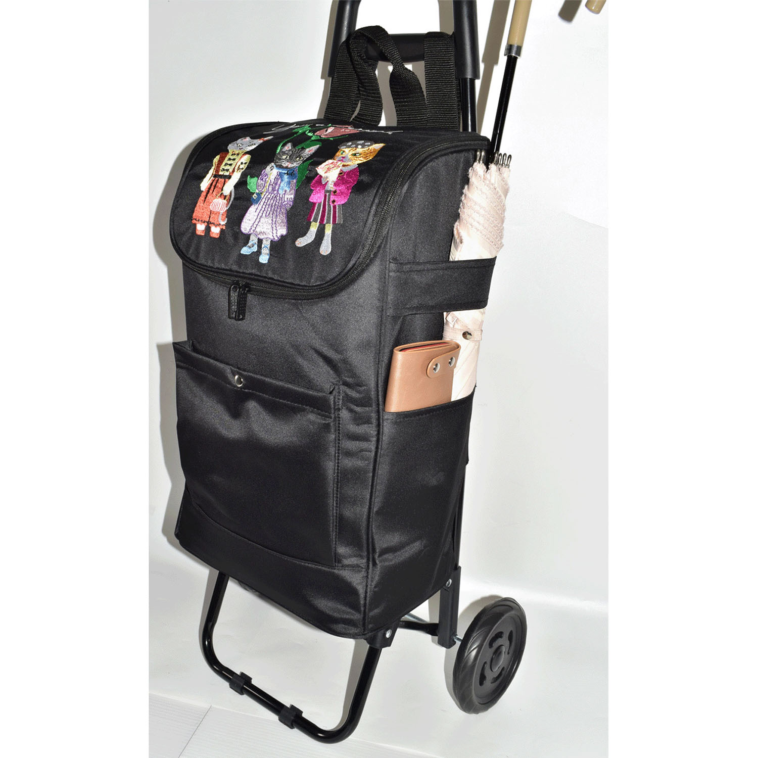 【保温・保冷】 ネコ刺繍キャリーカート - 画像7