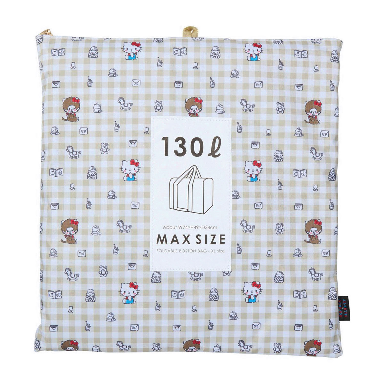 超大型折りたたみボストンバッグ  モンチッチ×ハローキティ - 画像10