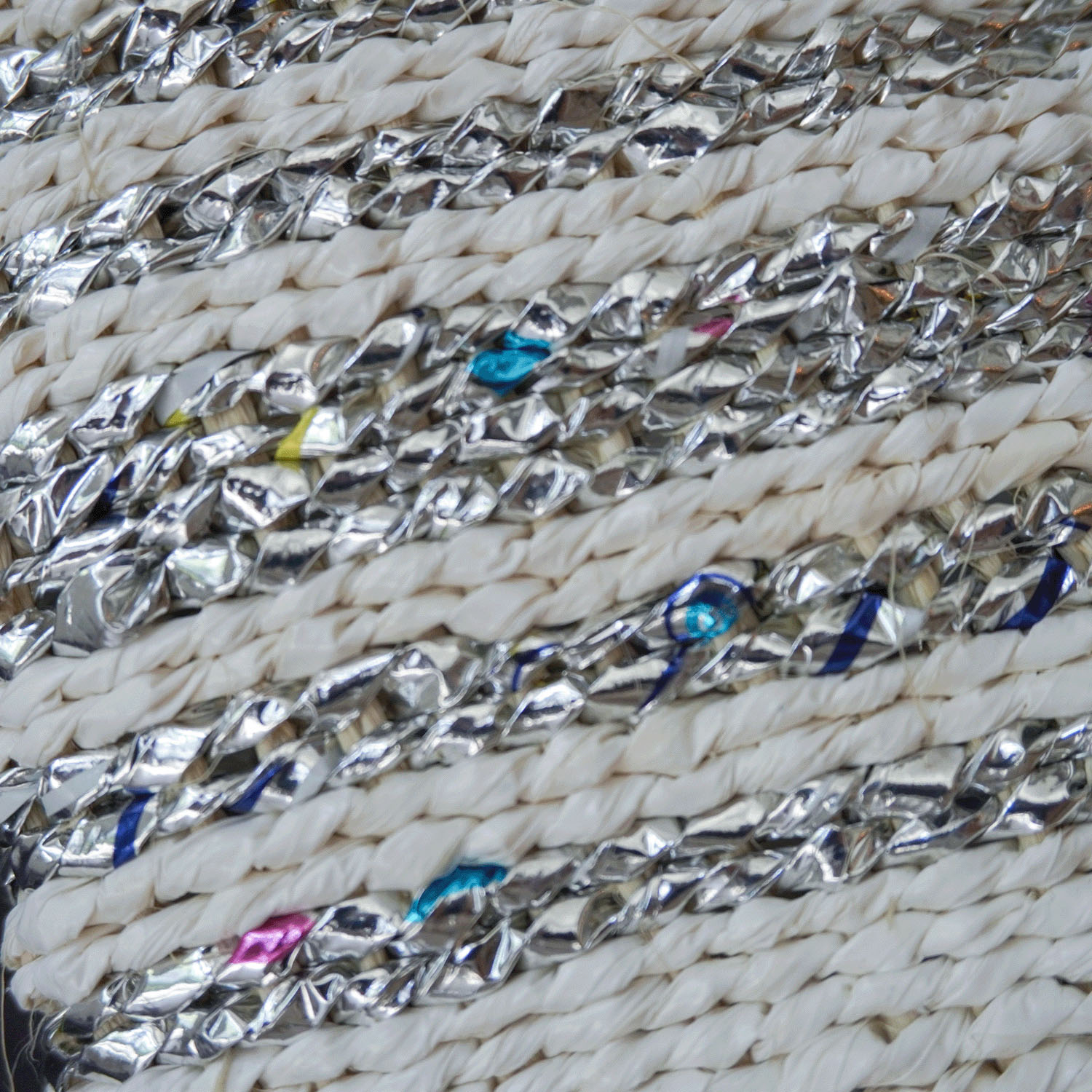 ケニアストライプサイザルカゴバッグ - 画像3