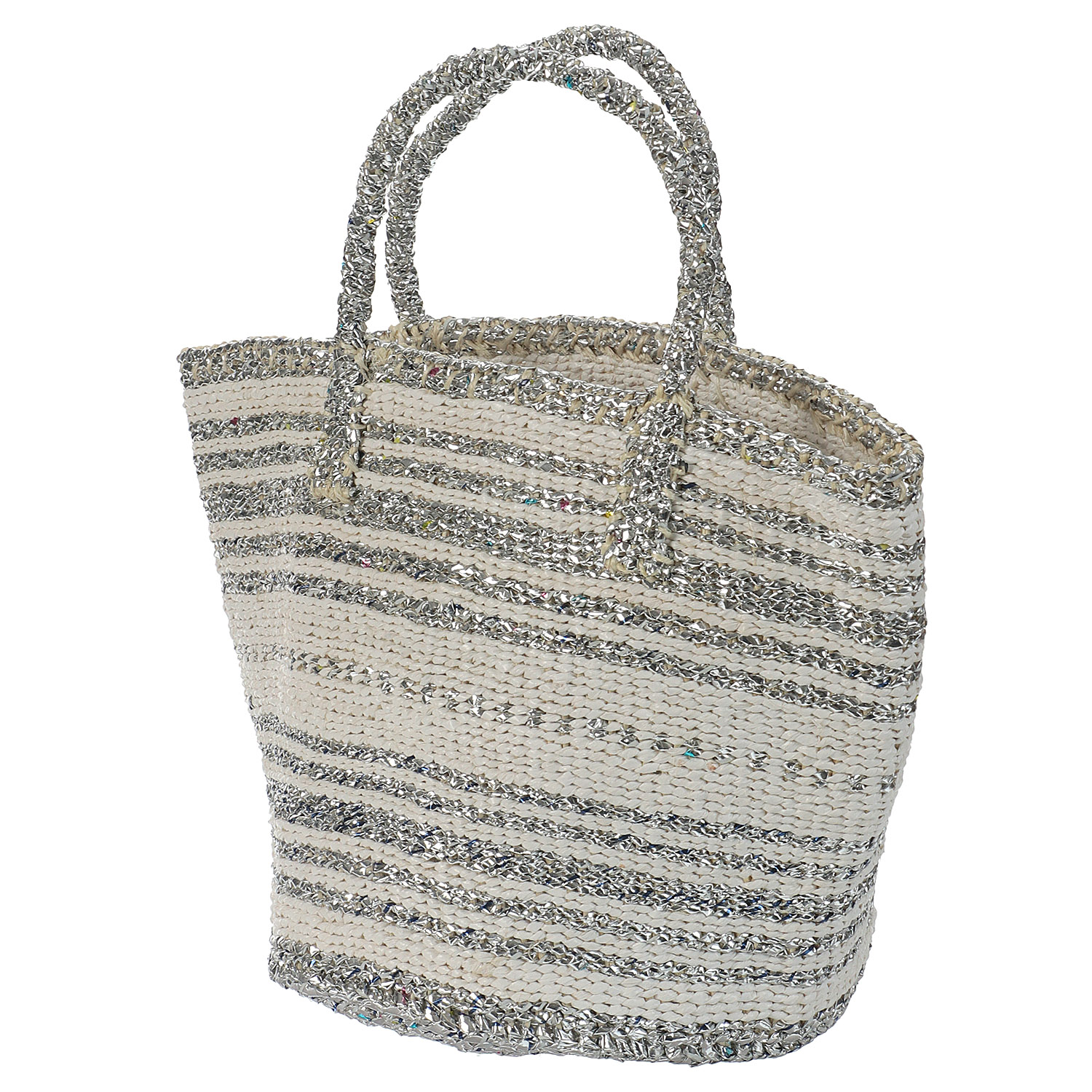 ケニアストライプサイザルカゴバッグ - 画像4