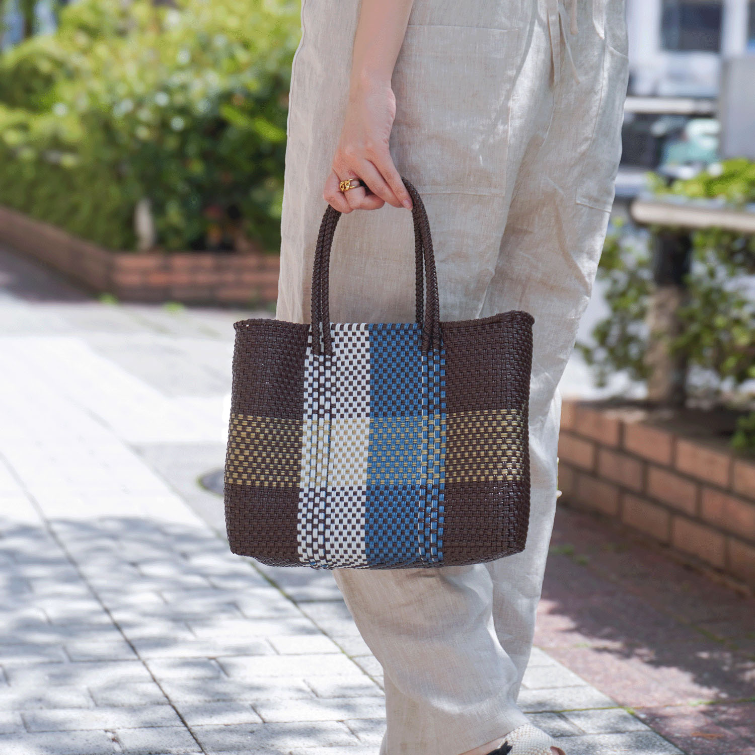 【大人気】MoonBird 手編みのメルカドバッグ S