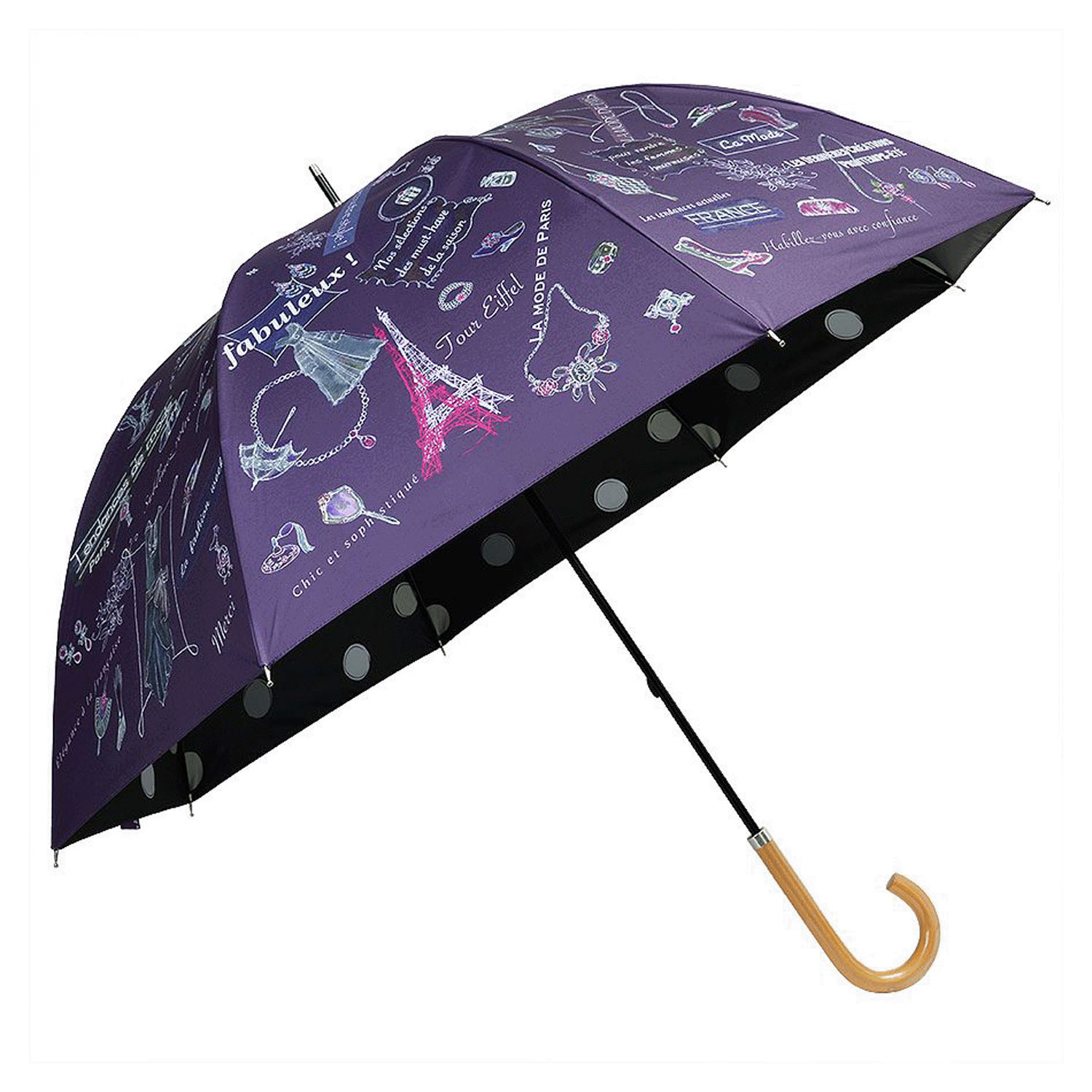 ThinkBee！  カサノヴァ 晴雨兼用長傘 （ビーハイヴ・パリスモード） - 画像3