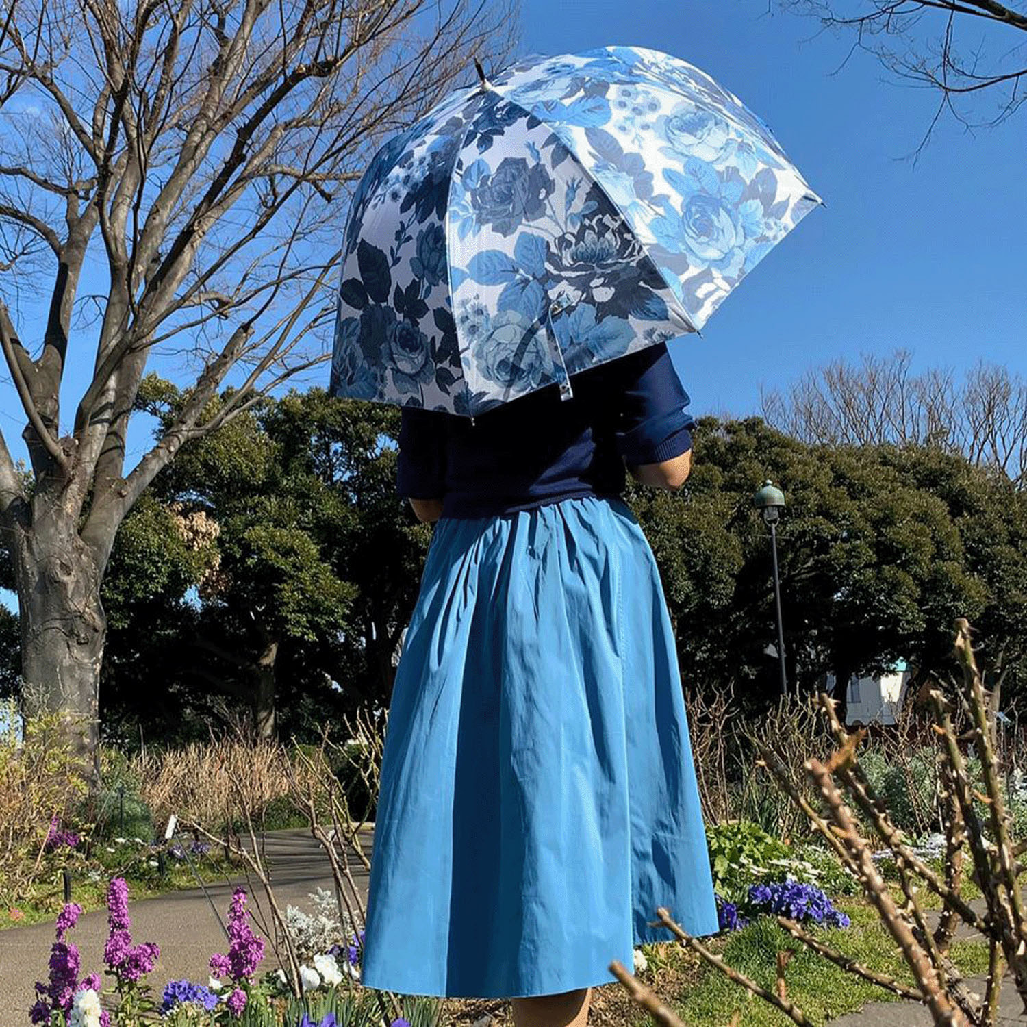 ThinkBee！カサノヴァ 晴雨兼用長傘 （ブルーローズ）