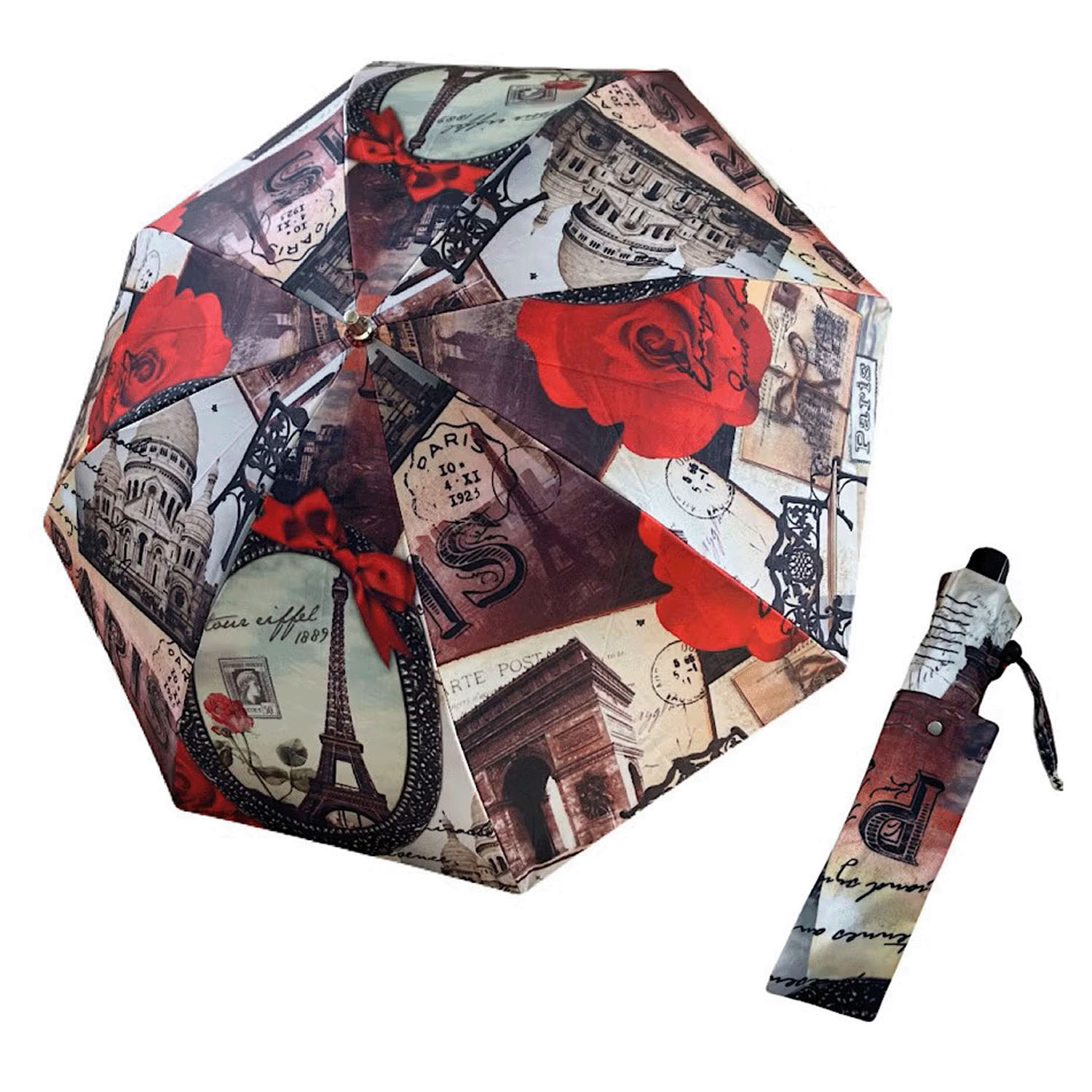 ThinkBee！カサノヴァ 晴雨兼用折りたたみ傘 （ルージュアルダン）