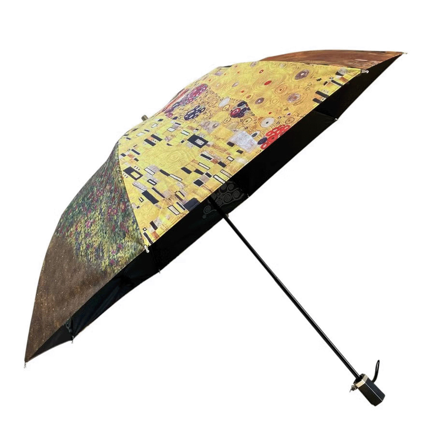 ThinkBee！カサノヴァ 晴雨兼用折りたたみ傘（クリムトコラージュ） - 画像2