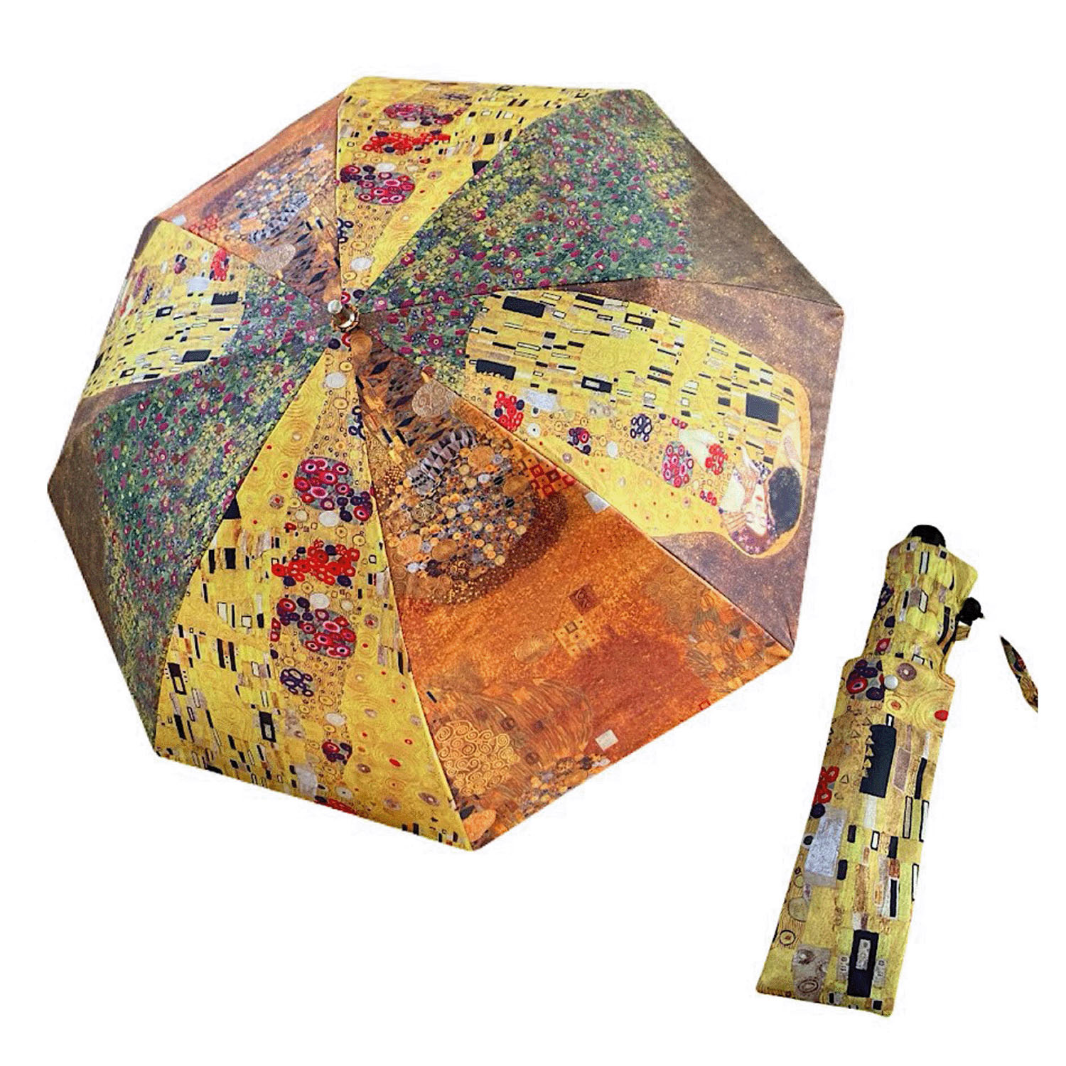 ThinkBee！カサノヴァ 晴雨兼用折りたたみ傘（クリムトコラージュ）