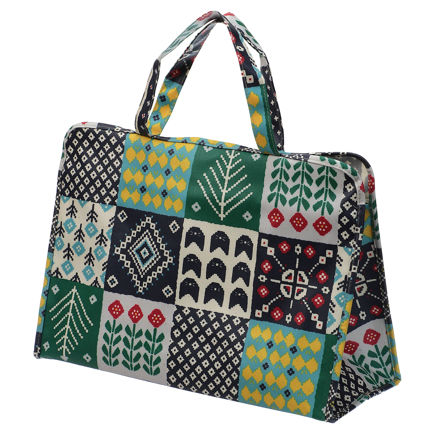 大型温泉バッグ 北欧パッチワーク柄