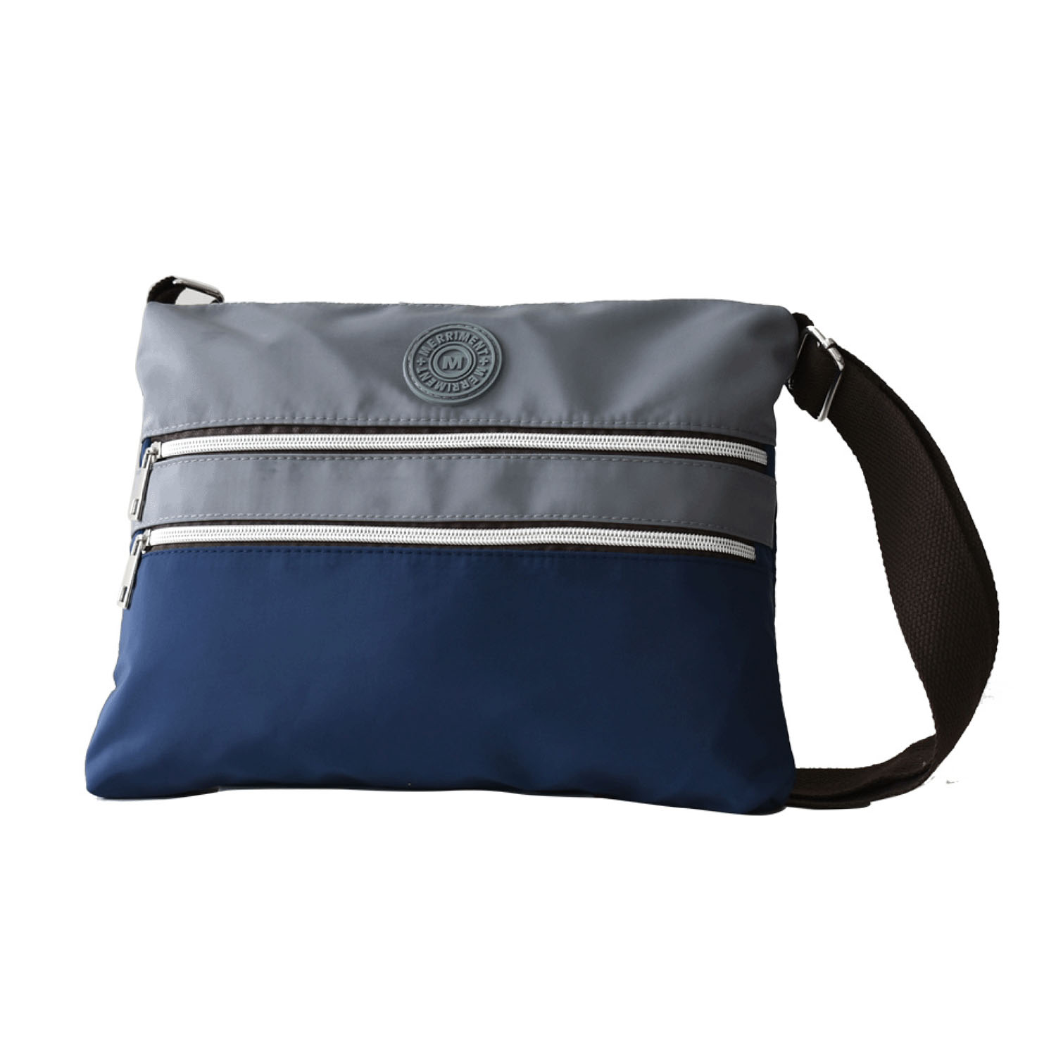 MERRIMENT バイカラー3ファスナーショルダーバッグ - 画像6