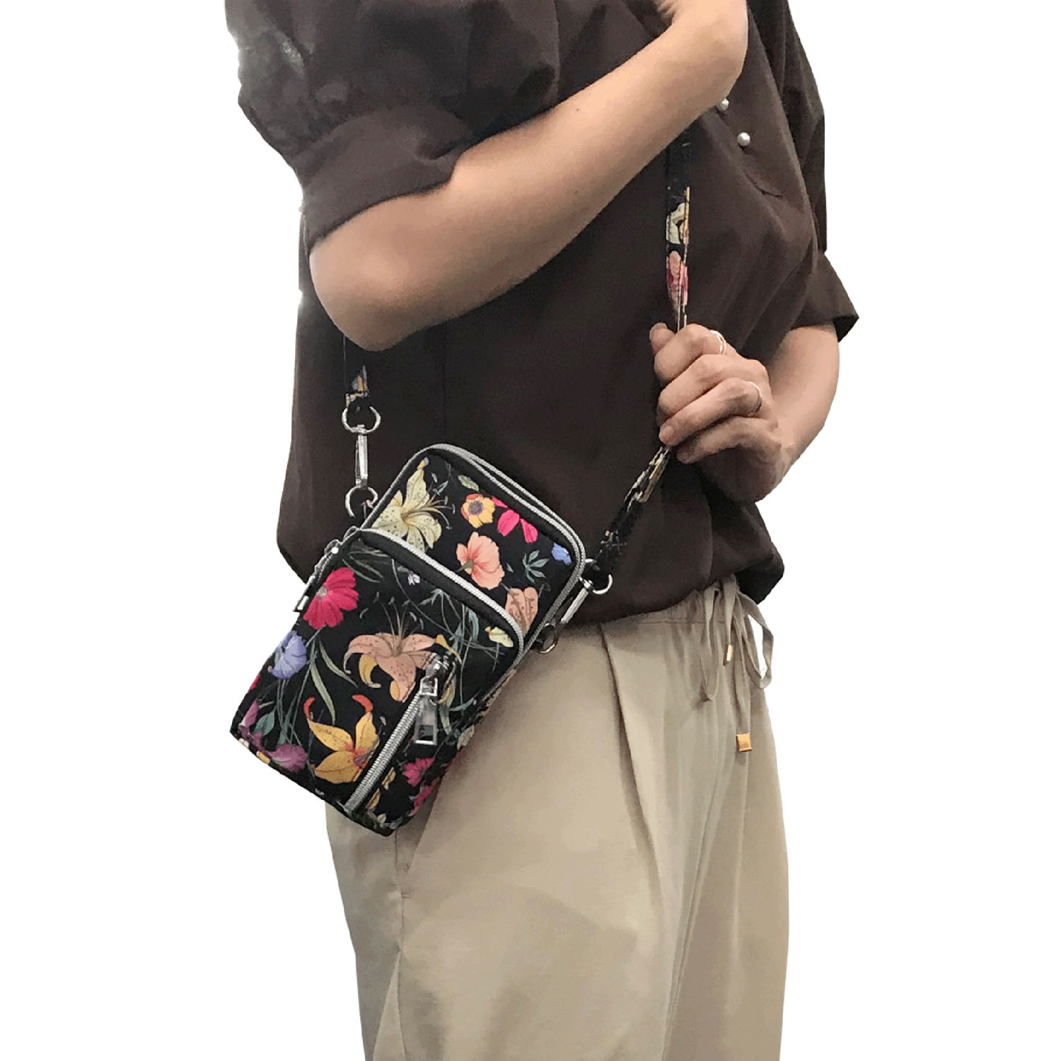 ボタニカル柄ミニショルダーバッグ