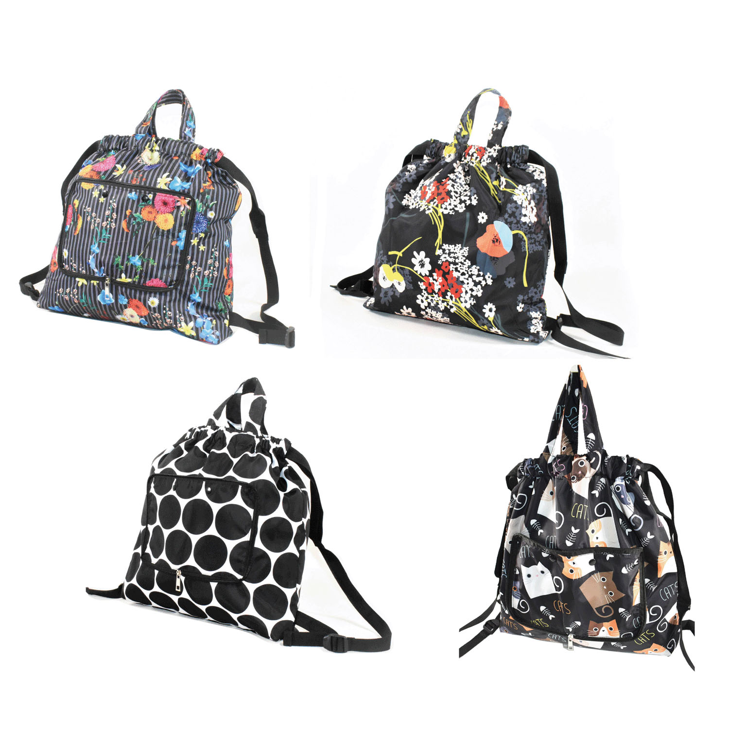 コンパクト巾着型エコリュックサック - 画像1